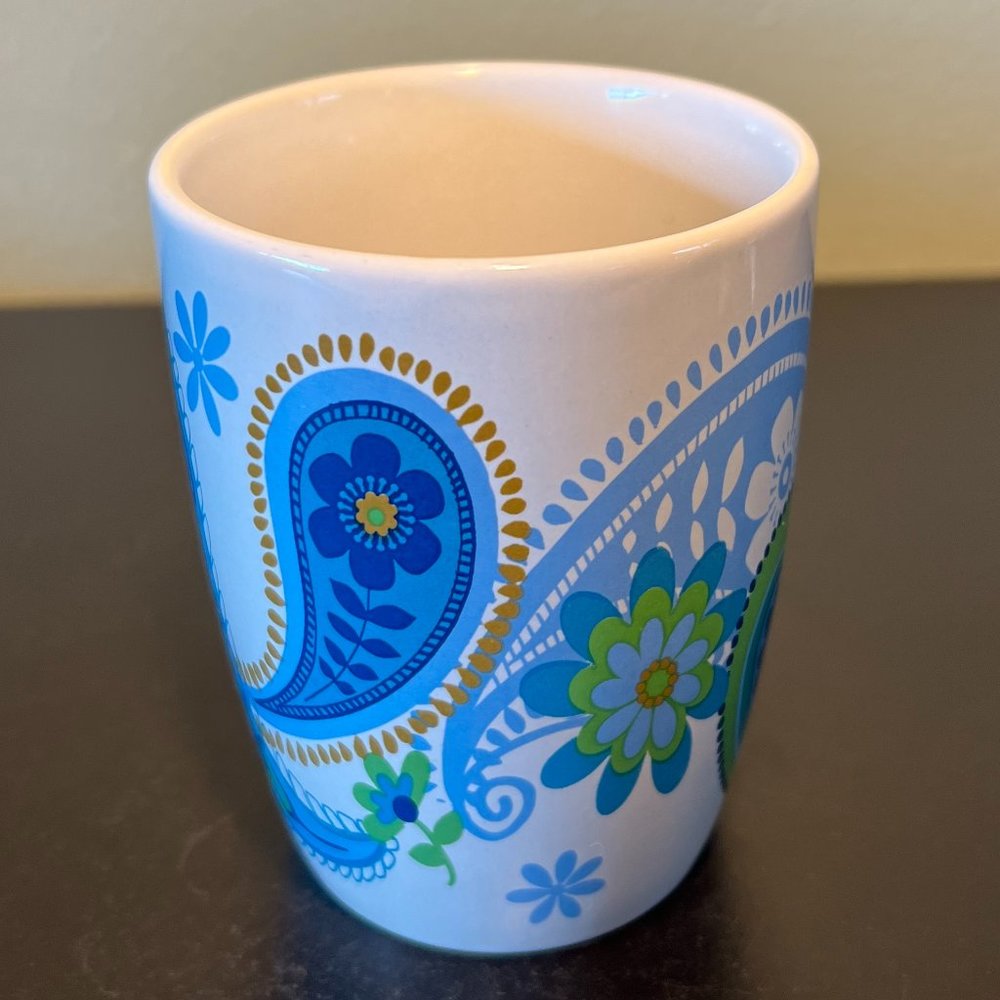 Pair of ROYAL NORFOLK Retro 1960s Style Paisley Flower Power Boho Ceramic Mugs - Picture 5 of 12